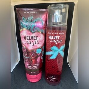 🆕 Bath & Body Works 🍬Velvet Sugar 🍬Body Cream and Mist Set  ✨new unused✨